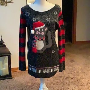 Women’s Size Large X-mas Cat Sweater